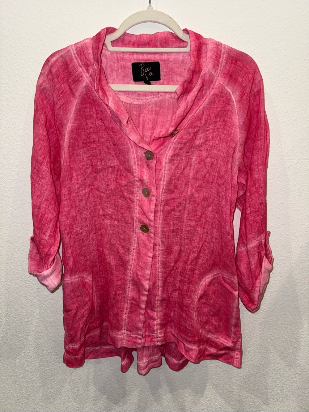 Women's Pink Button-Down Blend Shirt